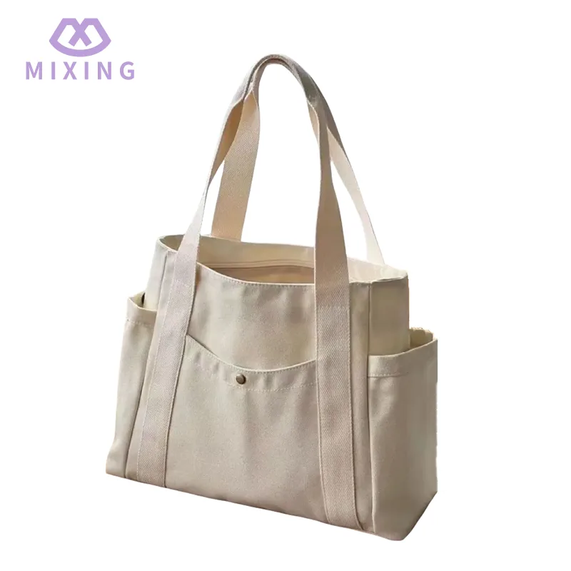 Leinwand Tasche mit Reißverschluss